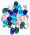 25 11x9mm Transparent Grooved Drop Bead Mix Pack